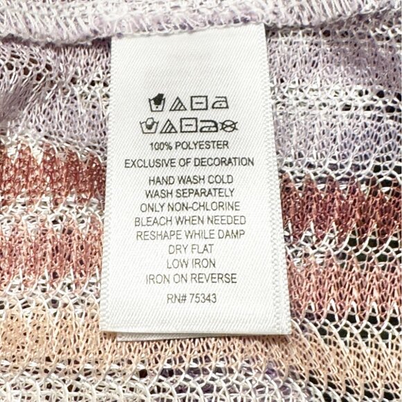 New Haute Hippie chevron stripe mesh crochet swim coverup size L - Picture 5 of 5